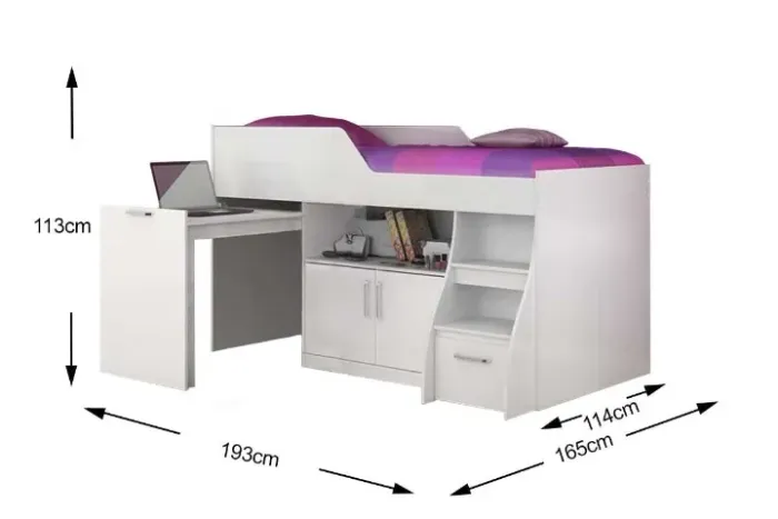 Cama Multifuncional com armário gaveta e escrivaninha