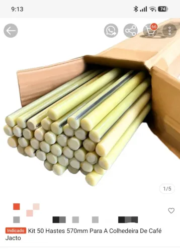 Kit 50 hastes para colheitadeira de café 