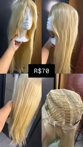 Peruca loira 70 cm