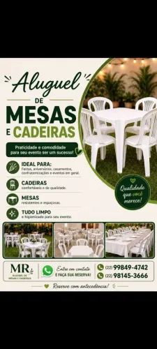 Aluguel de mesas e cadeiras