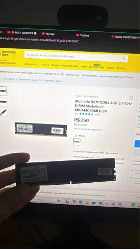 Memória ram 4gb ddr4