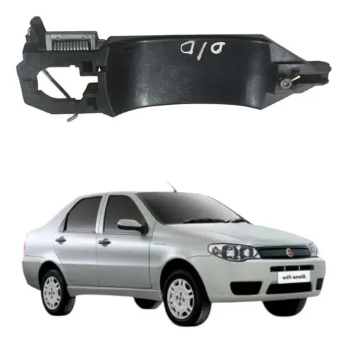 Suporte Maçaneta Externa Dianteira Direita Fiat Siena 2004 Preto Dianteira