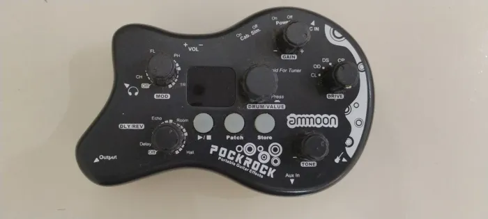 Pedal De Efeito Ammoon Pockrock Preta + Fonte 10V
