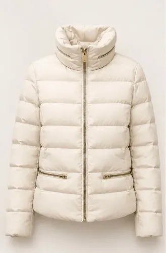 Jaqueta Puffer Zara Woman Original Off White - Tamanho P - Excelente Estado