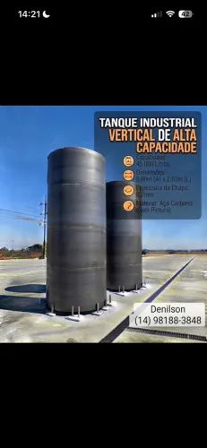  2 TANQUES INDUSTRIAIS VERTICAL DE ALTA CAPACIDADE 