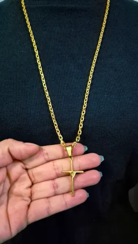 Corrente Cadeado c/ Pingente Banhada 18k