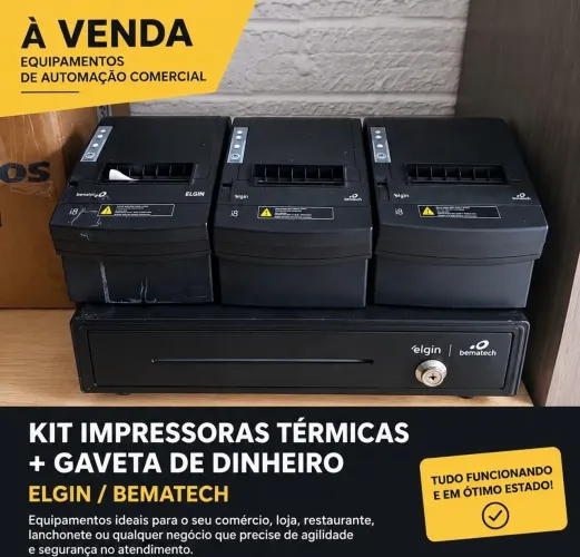 3 × Elgin/Bematech i8 + Gaveta Bematech