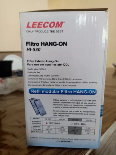 Aquário Faixa Preta 60x30x40 72lt e Filtro Hang-On HI-530 LEECOM