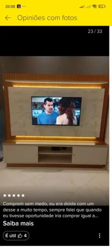 Painel de TV Moderno com LED já desmontado - Sofisticado e Elegante