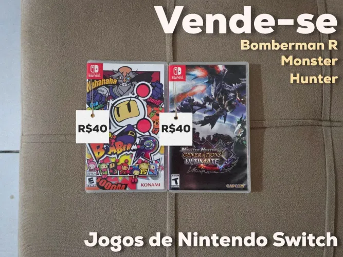 Jogos de Nintendo Switch - Super Bomberman R & Monster Hunter Generations Ultimate