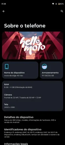 MOTOROLA EDGE 40 NEO (FAÇO ENVIO)