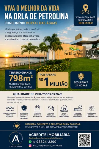 LOTE DE 800M2 NO CONDOMÍNIO PORTAL DAS ÁGUAS
