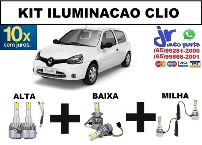 Lampada Ultra LED (Alta,Baixa,Milha)Clio 6000K 12V 24V