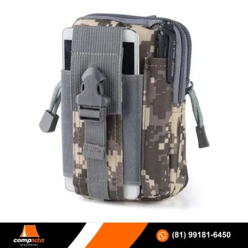 Pochete esportiva militar, sistema modular, várias estampas