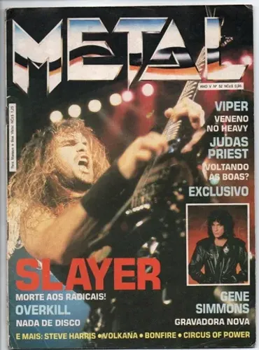 Revista Metal 52 Raridade Peça de Colecionador capa Slayer