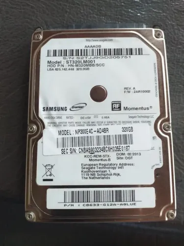 HD para notebook 320 gigas