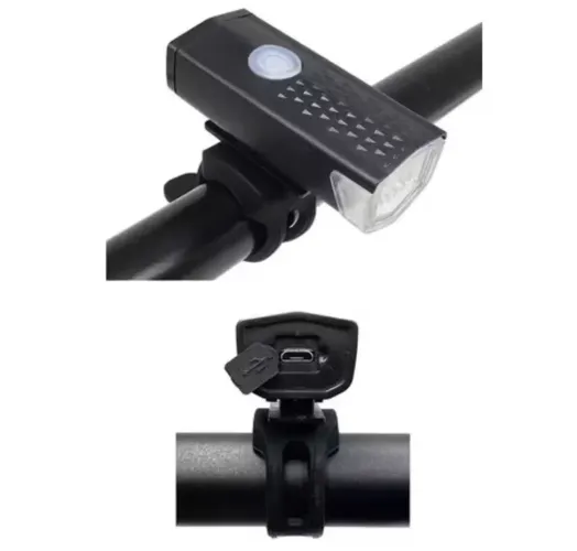 Farol lanterna recarregável de bicicleta bike USB recarregável 