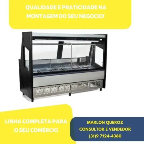 Balcão de Açougue 2M Preto Polar