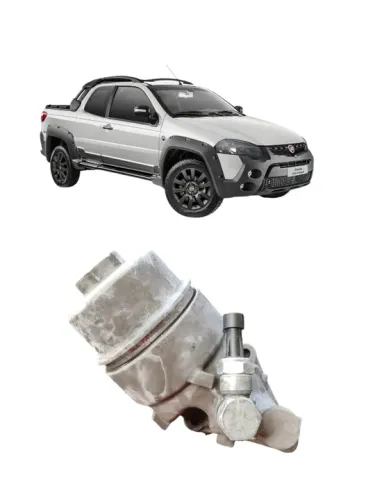 Suporte filtro de óleo com tampa Fiat Strada 1.8 etorq 2010 2015 