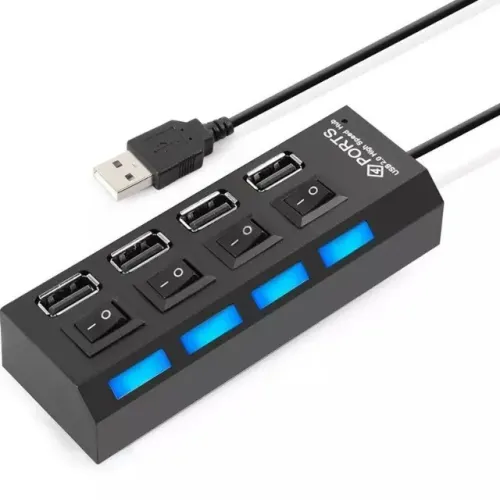 Hub Usb 2.0 1.1 4 Portas Led Usb Pc Lehmox Ley-21
