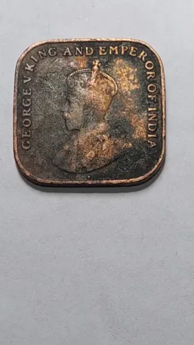 Moeda Antiga De 1 Cent George V da Antiga Malásia Britânica - 1920