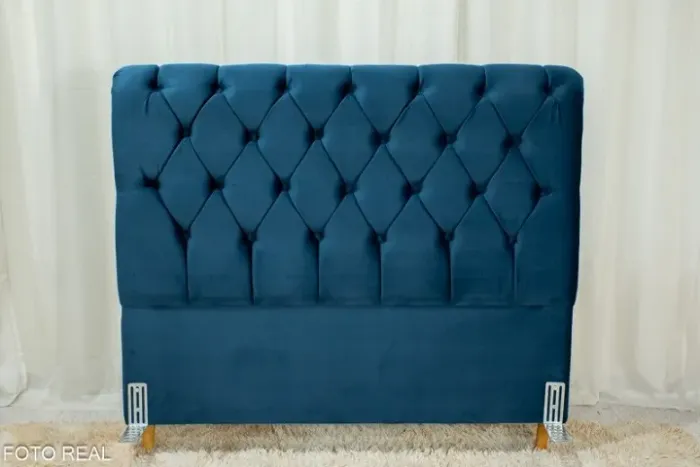 Cabeceira Casal Lavínia Azul Frete Grátis - Até 12x S/ Juros 