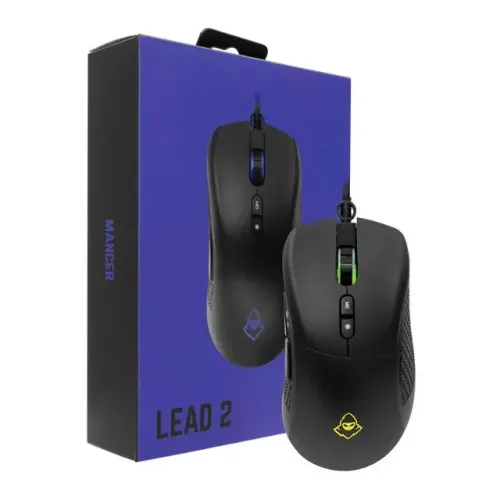 Mouse Gamer Mancer Lead 2, RGB, 12400DPI, 7 Botoes, Preto