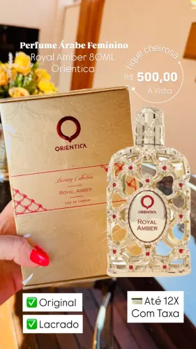Royal Amber Orientica perfume árabe feminino 80 ml original lacrado