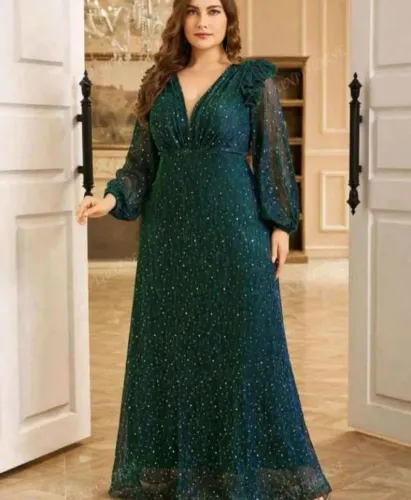 Vestido verde (tamanho 3XL, veste 48/50)