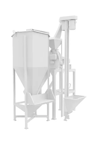 MINI FÁBRICA DE RAÇÃO COMPLETA DISCOMETAL! Misturador Vertical 1500kg - Monofásica/Trifási