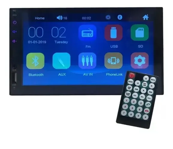 Dvd 2 Din Central Multimídia Universal Mp5 Bt Espelha