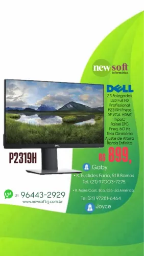 Monitor Dell 23 Polegadas P2319H Full HD