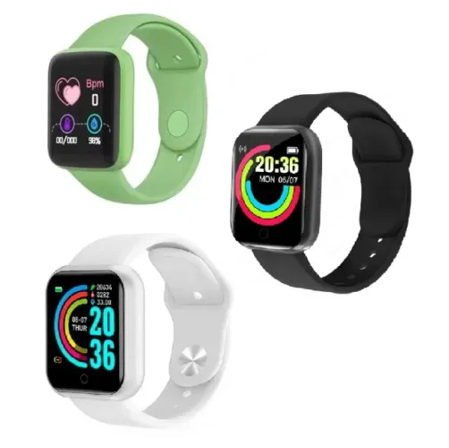 NOVO | Smartwatch Preto, Branco ou Verde Y68 42mm - Fazemos Entrega