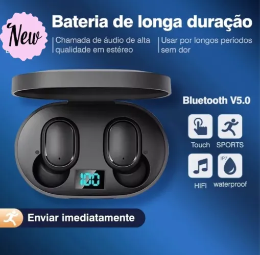 Fones de Ouvido Bluetooth à prova d'água bateria longa duração