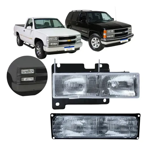 Kit Farol E Lanterna Dianteira Direito Silverado 1993 A 2001