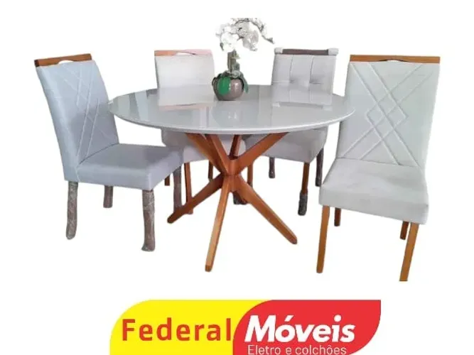 Mesa de Jantar 1,20cm c/ 4 Cadeiras TEMOS CREDIÁRIO 