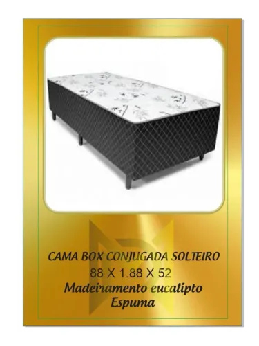 Cama Box Conjugada Solteiro 88x188x52 Eucalipto
