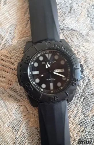 Relogio Pulso Sanda Analogico Esportivo Preto All Black