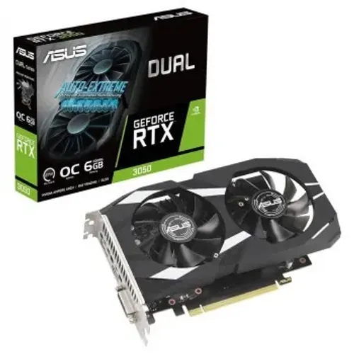 Placa de Vídeo RTX 3050 ASUS 6G Dual OC NVIDIA GeForce, 6GB GDDR6, DLSS, Ray Tracing, G-Sy