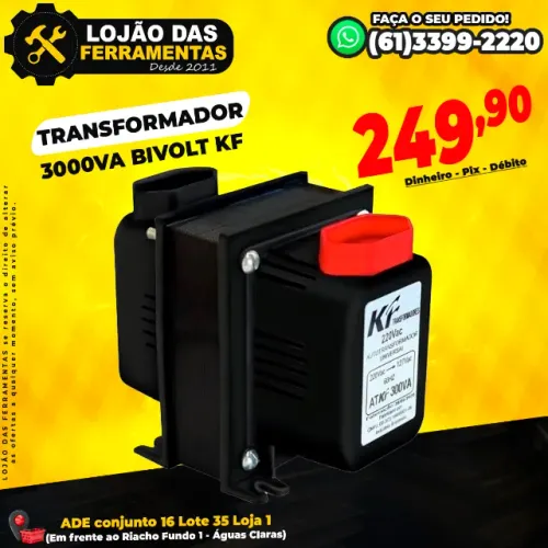 Transformador 3000VA Bivolt KF