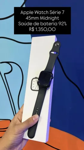 Apple Watch 7 / 45MM / Saúde de bateria 82% / Midnight /R$ 1.350,00