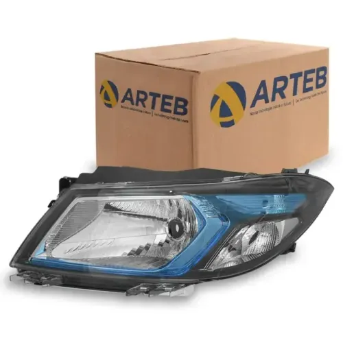 FAROL LADO ESQUERDO H4 MOLDURA AZUL PRISMA ONIX 12>16 ARTEB