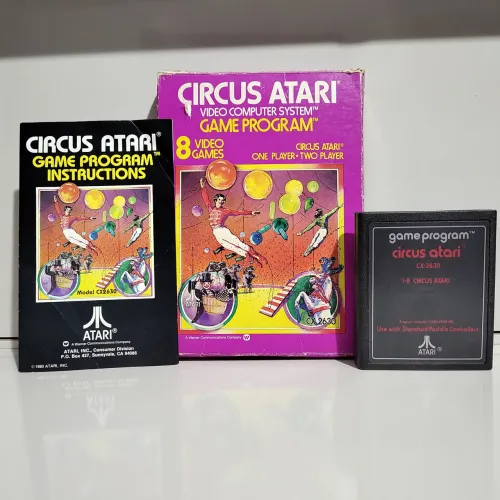 Jogo Circus Atari CIB P/ Atari 2600 Completo Raro C/ Cartucho Impecável