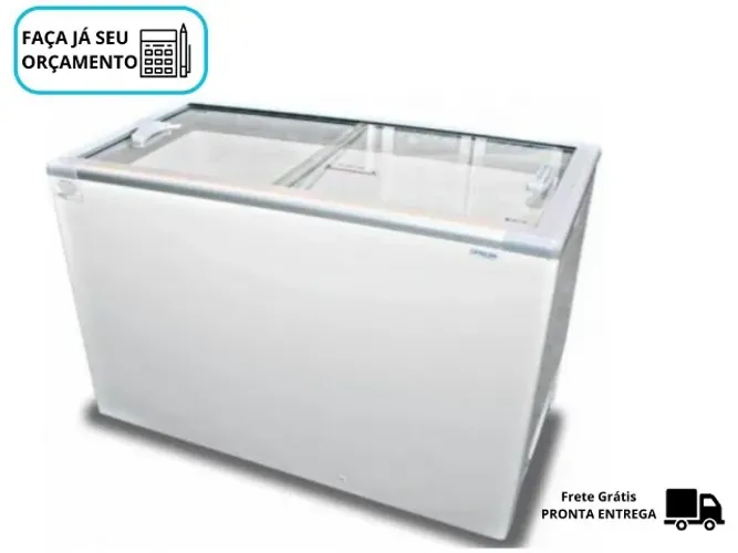 Freezer Horizontal Fricon Tampa de Vidro 411L  127 - 220V Novo