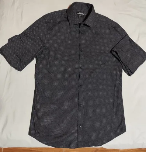 Camisa Social Preta slim tamanho 1