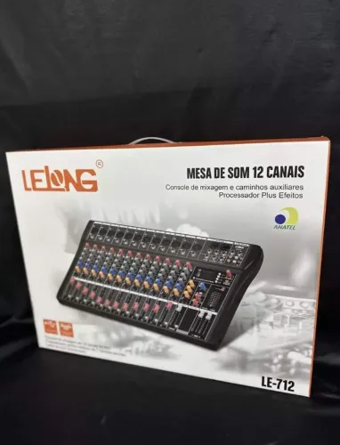 Mesa de Som Lelong LE-712 Profissional 12 Canais Efeitos Bluetooth Nova