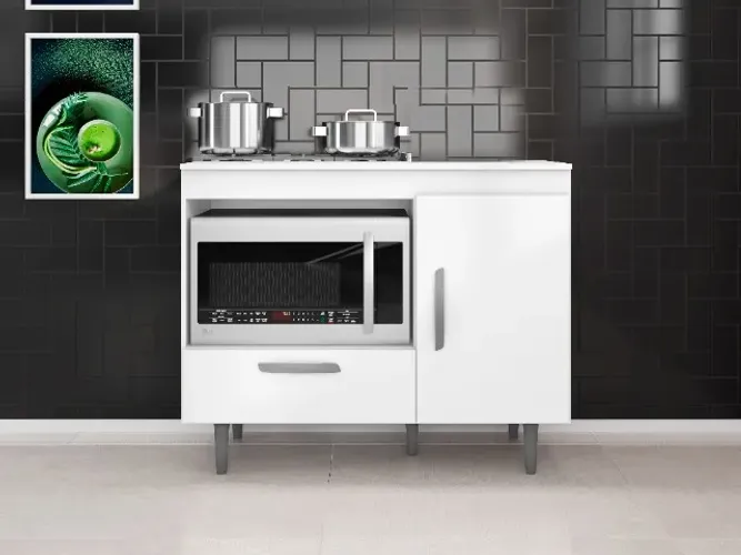 Balcão Cooktop 1 Porta 1 Gaveta Dervin