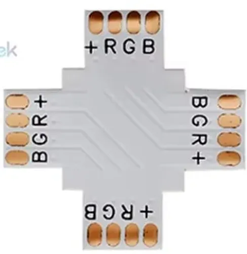 Emenda  Conector X Fita Led Rgb 3528 5050 2 Unid. 4 Vias Automação Arduino Auto COD-CP800 