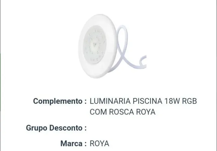 Luminária para Piscina 18W RGB com Rosca ROYA