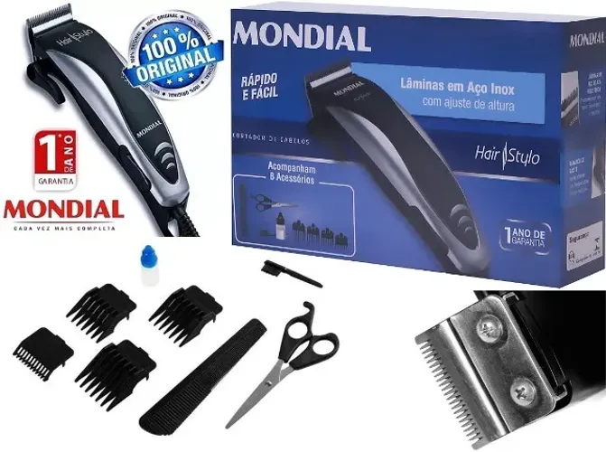 Máquina de Cortar Cabelo Hair Stylo CR-02 4 com Pentes Mondial 220v - Lacrada